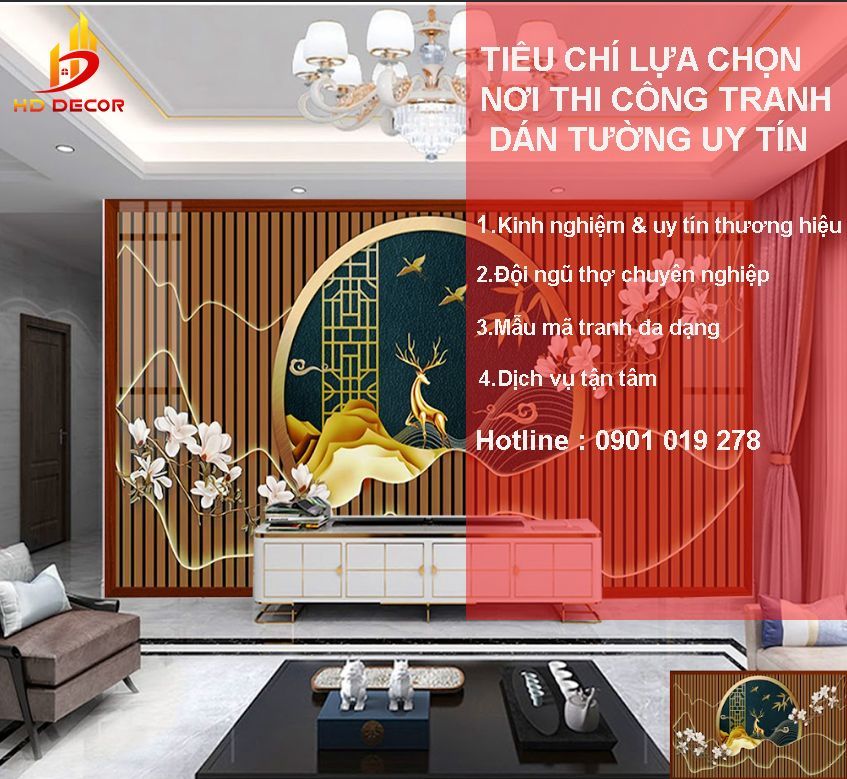 tiêu chí lựa chọn đơn vị thi công tranh dán tường uy tín 