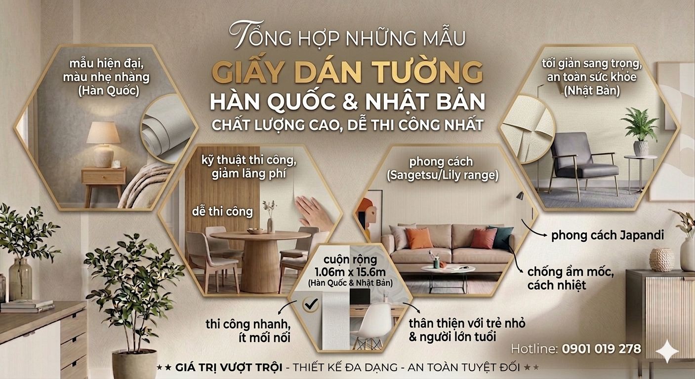 tổng hợp những mẫu giấy dán tường hàn quốc và nhật bản