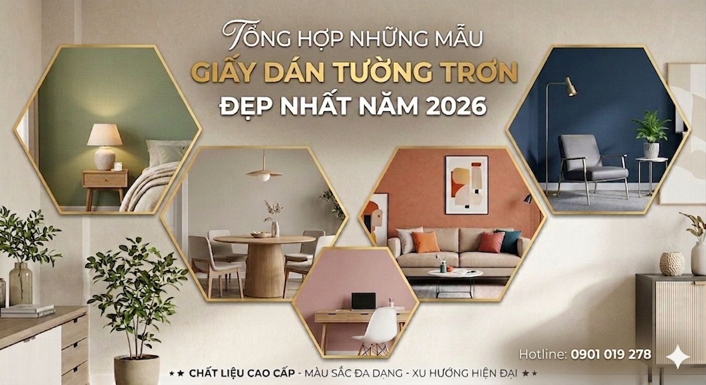 tổng hợp những mẫu giấy dán tường trơn đẹp nhất năm 2026  