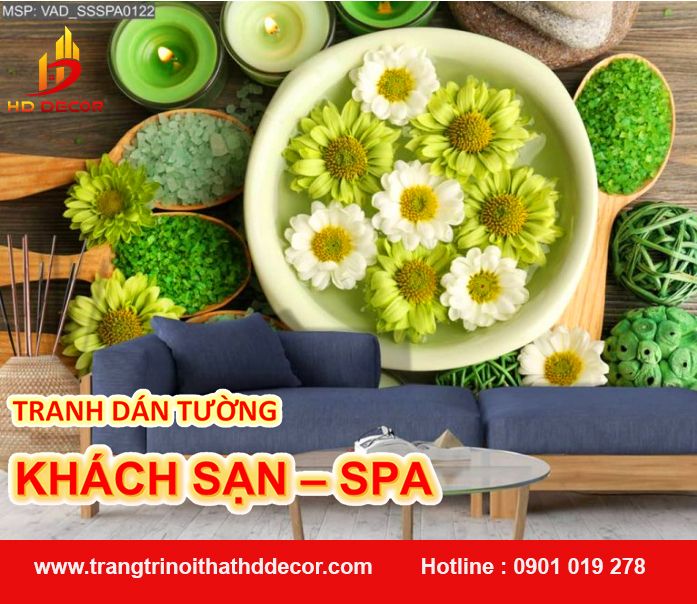 tranh dán tường khách sạn - spa 