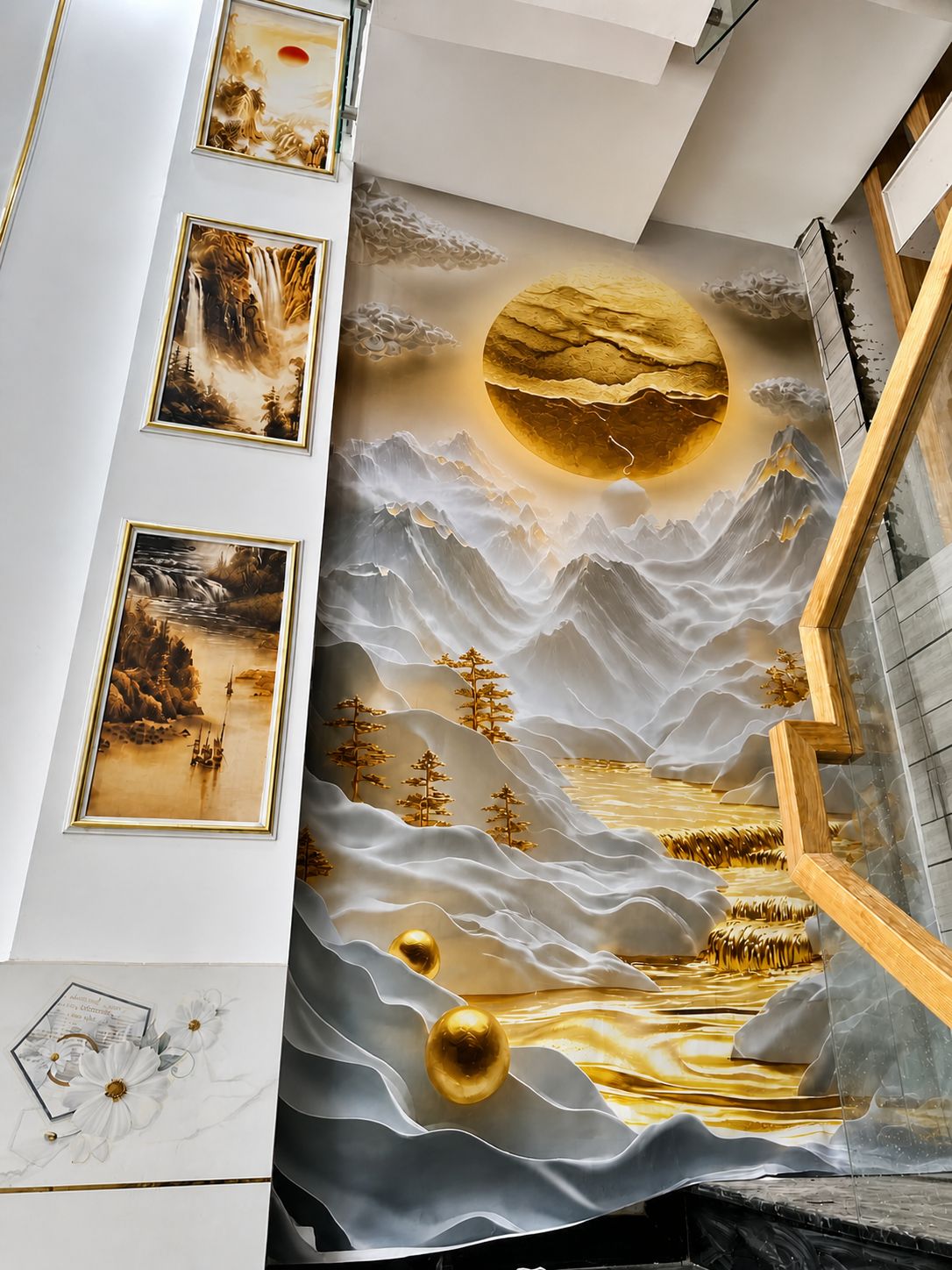 tranh dán tường hành lang cầu thang giá rẻ
