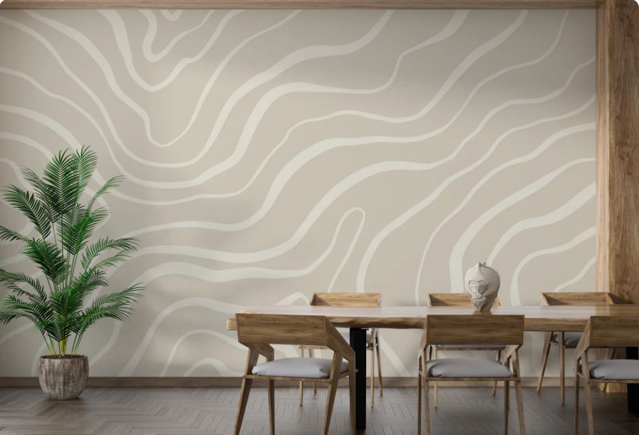 tranh dán tường 3D phong cách hiện đại tối giản