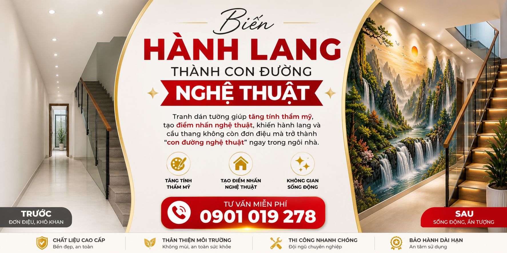 tranh dán tường giúp không gian trở nên sống động
