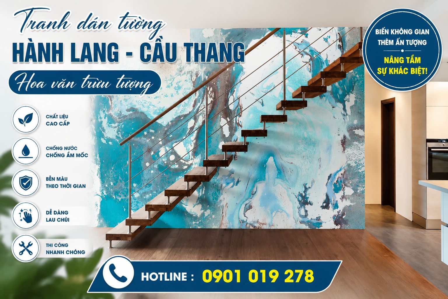 tranh dán tường hoa văn trừu tượng