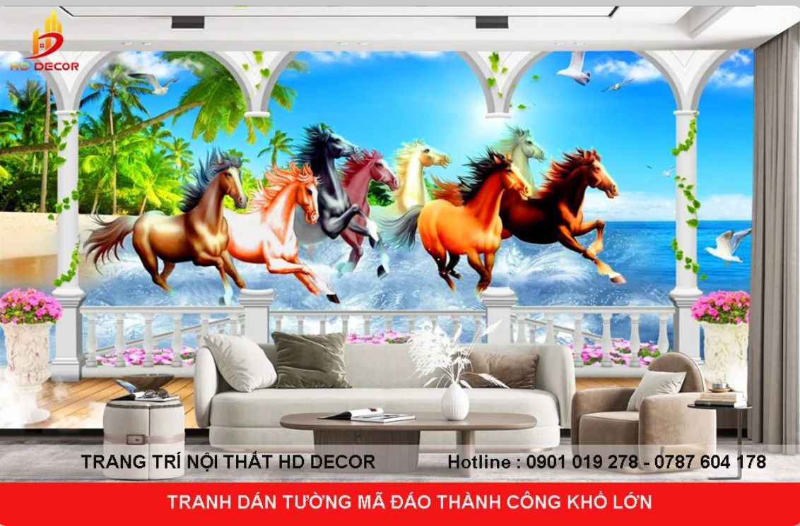 tranh dán tường indochine mã đáo thành công