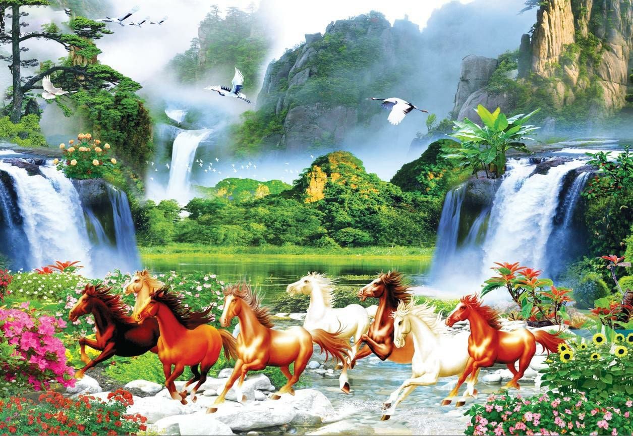 tranh dan tường mã đao thanh cong 
