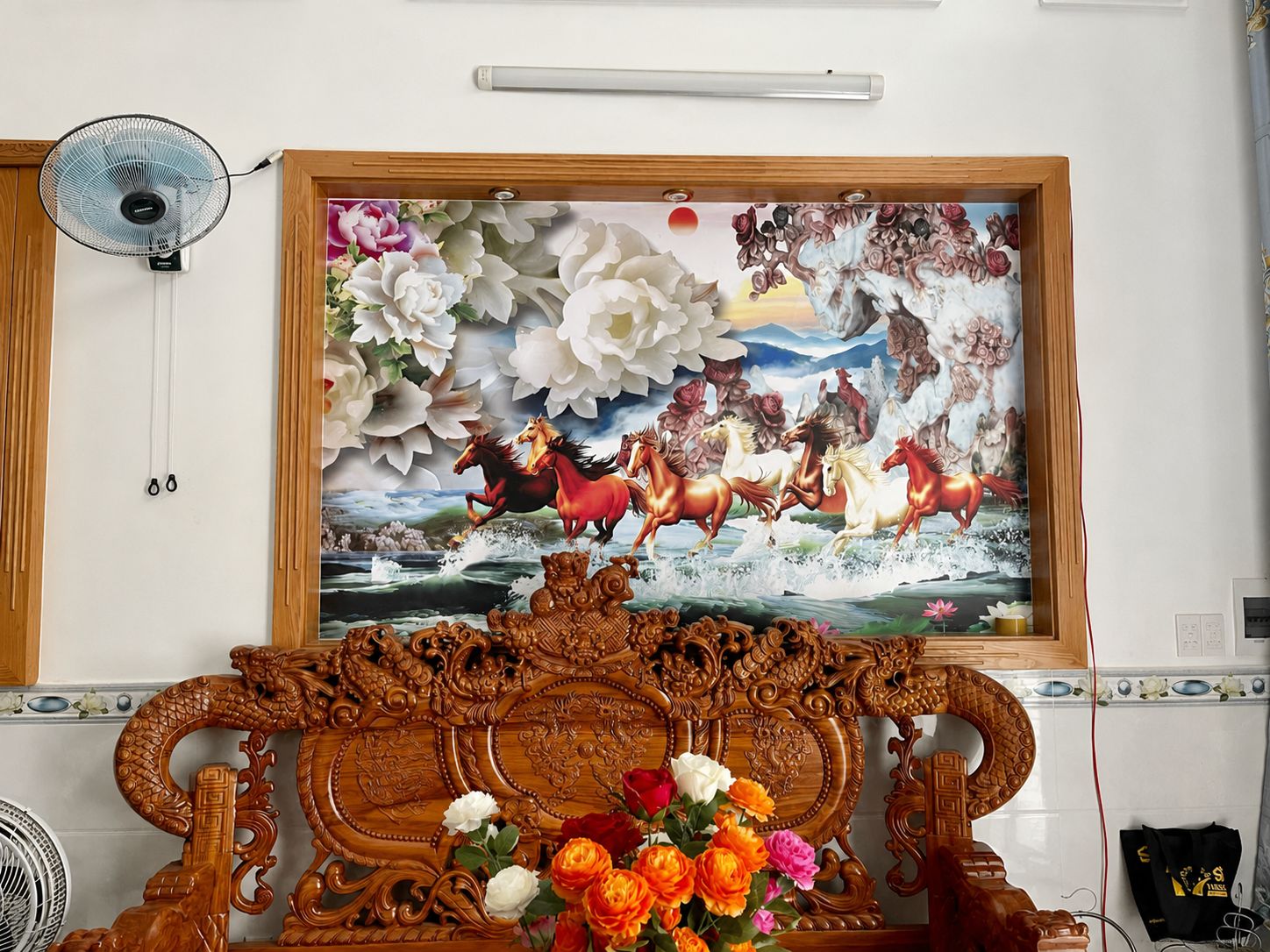 tranh dan tuong ma dao thanh cong cho phong khach 