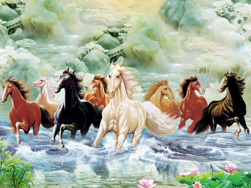 tranh dán tường  mã đáo thành công giá rẻ 