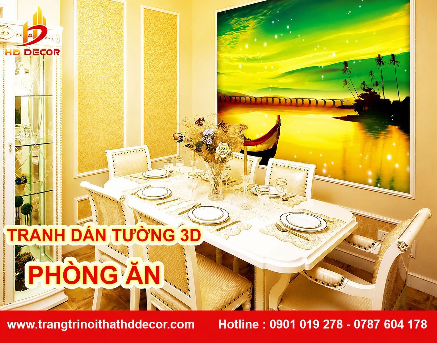 tranh dán tường phòng ăn 