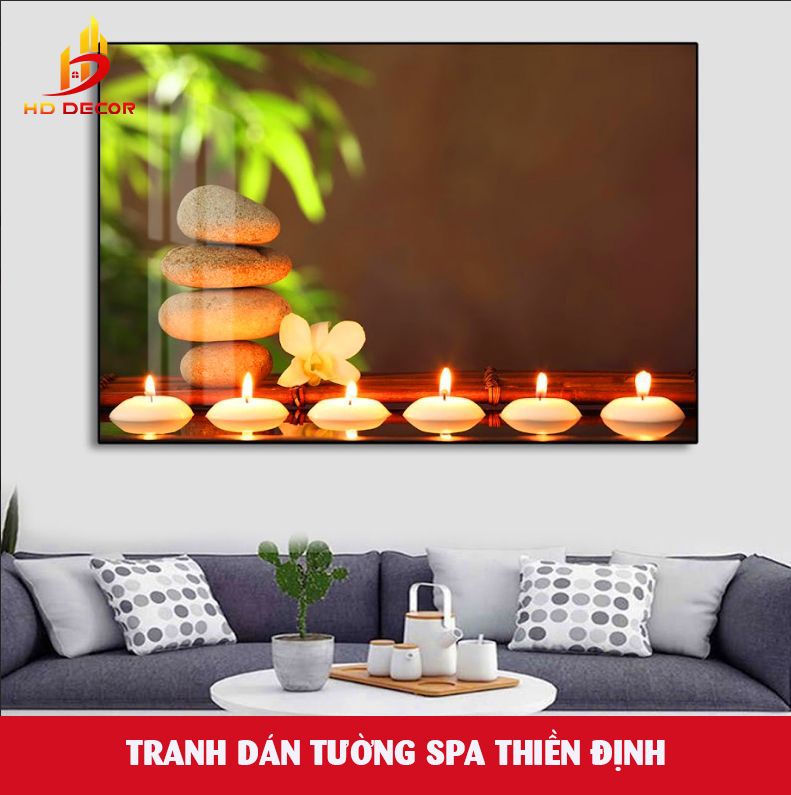 tranh dán tường spa thiền định 
