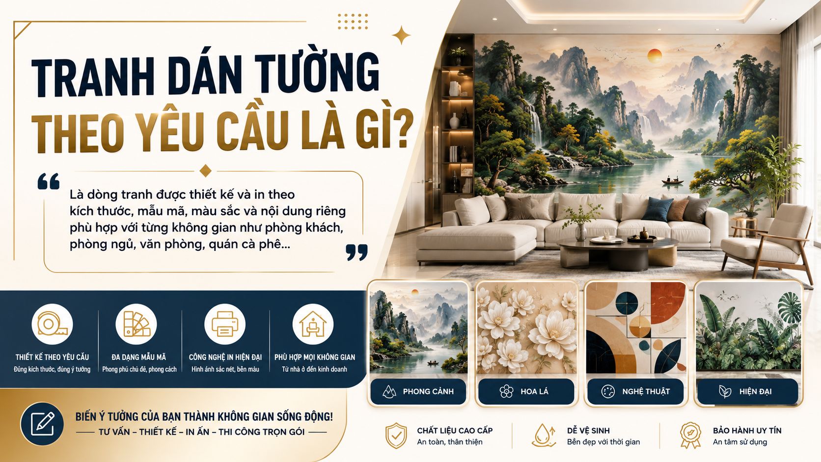 tranh dán tường theo yêu cầu là gì ?