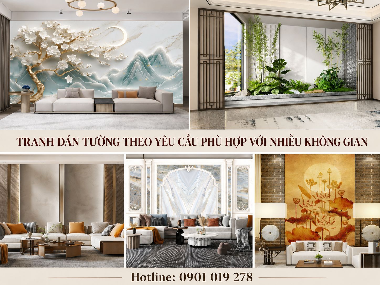 tranh dán tường theo yêu cầu phù hợp với nhiều không gian 