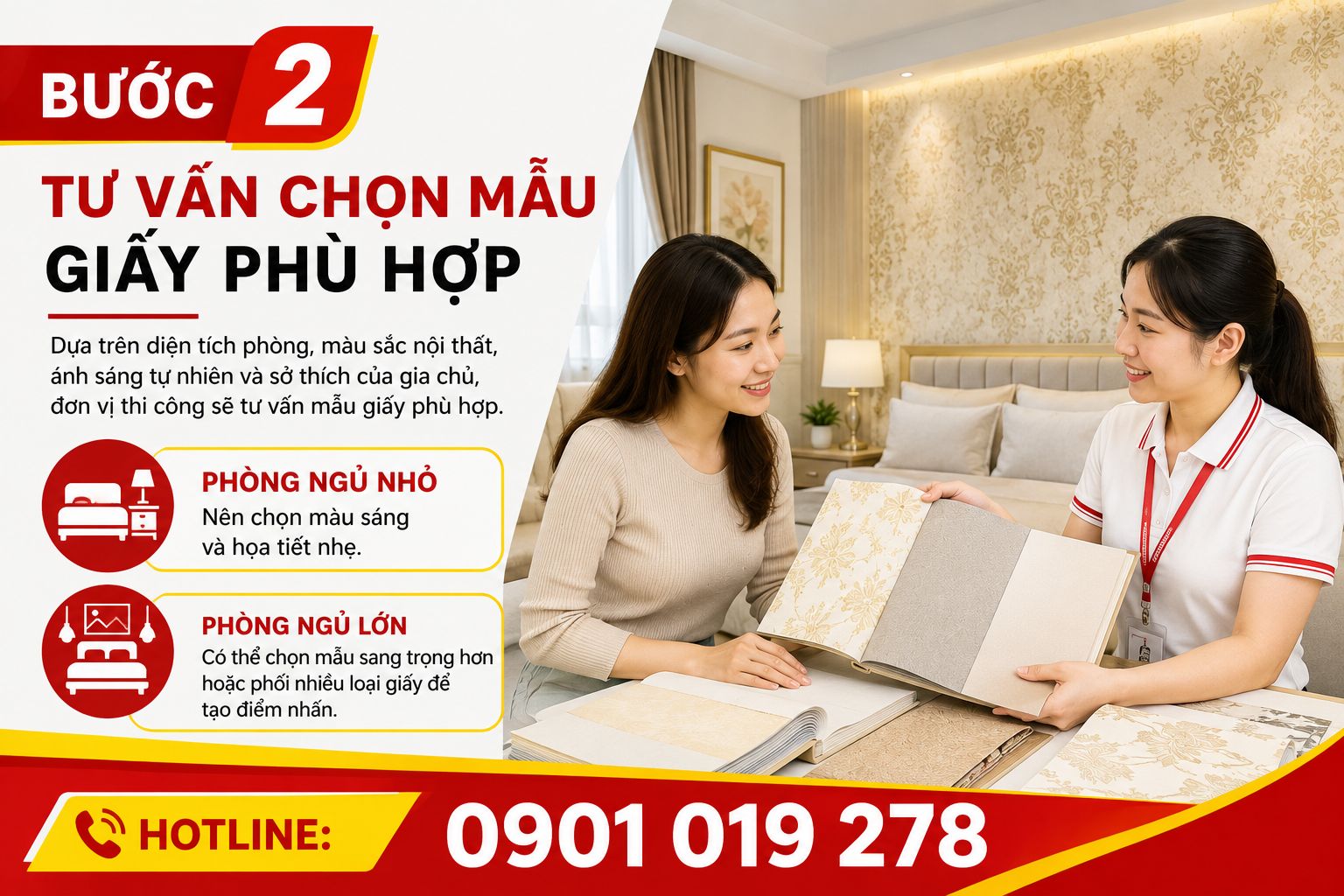 tư vấn chọn mẩu giấy dán tường phù hợp