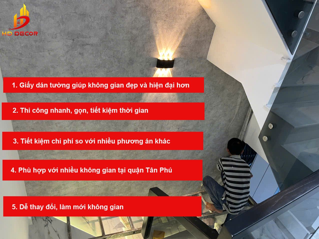 vì sao nên thi công giấy dán tường quận tân phú 