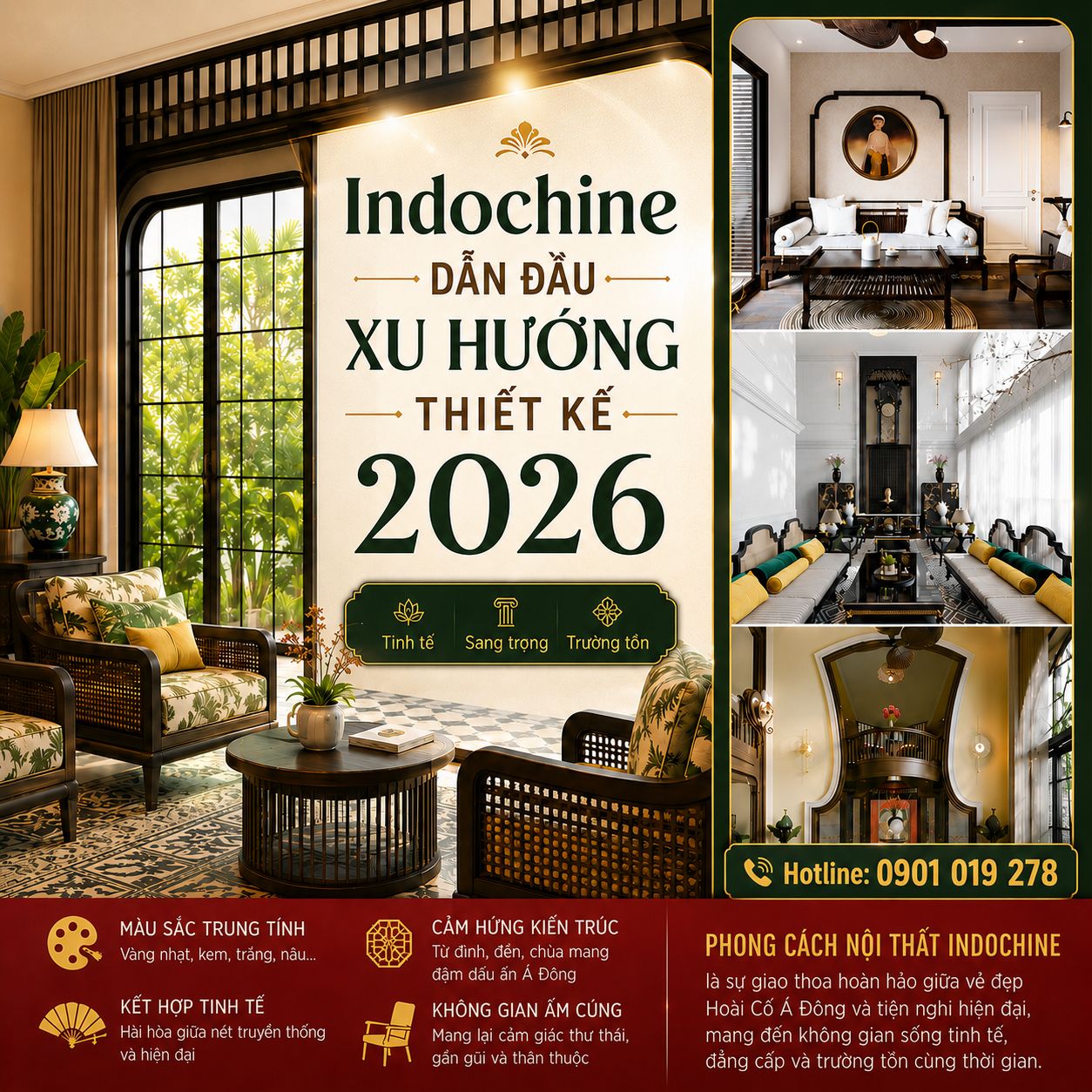 vì sao tranh dán tường indochine được ưa chuộng trong năm 2026 ?