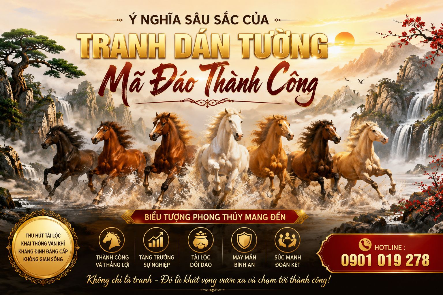 ý nghĩa tranh dán tường mã đáo thành công 