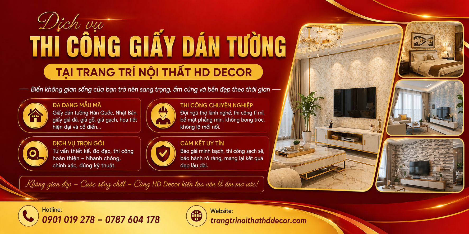 DỊCH VỤ THI CÔNG GIẤY DÁN TƯỜNG GIÁ RẺ TẠI TP.HCM