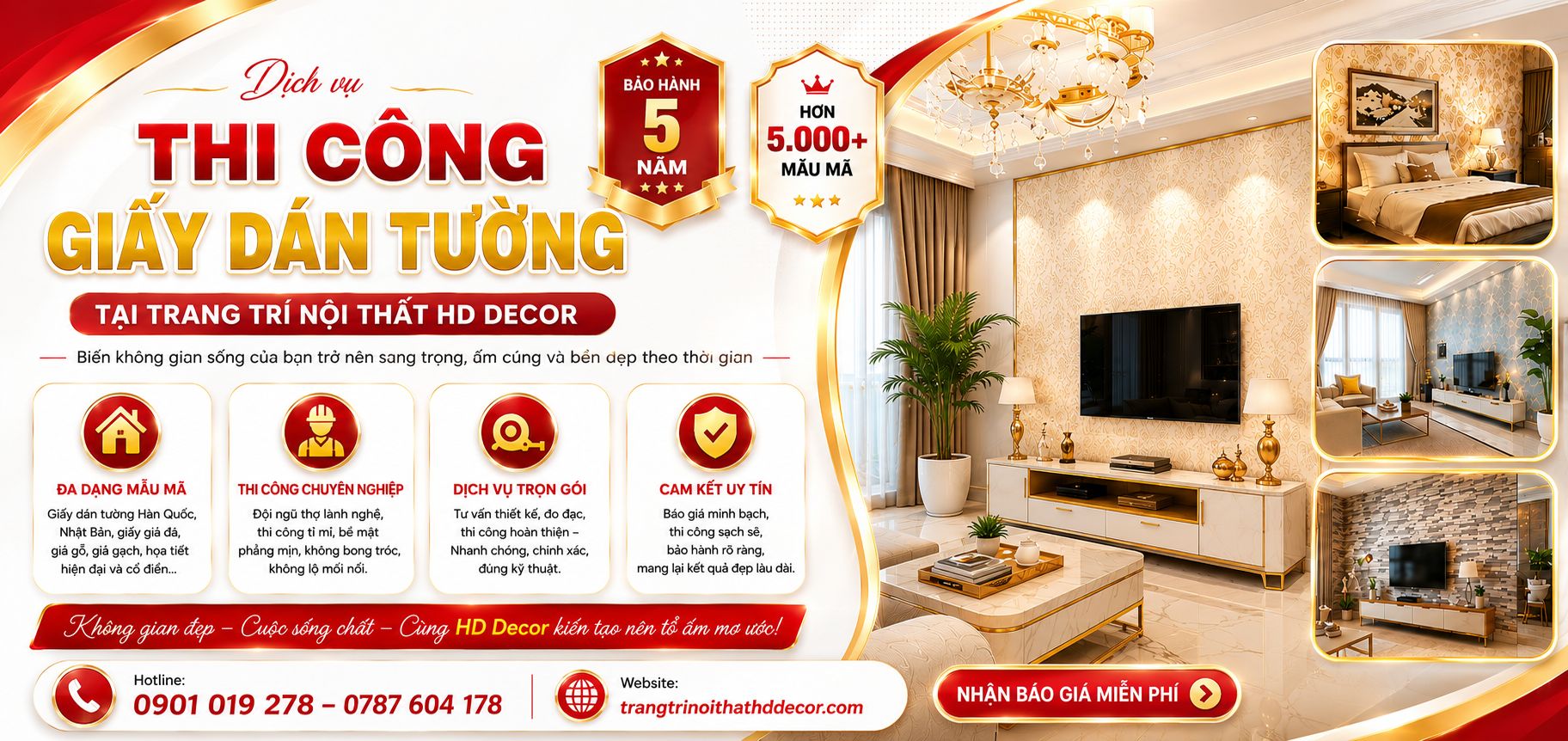 DỊCH VỤ THI CÔNG GIẤY DÁN TƯỜNG GIÁ RẺ TẠI TP.HCM