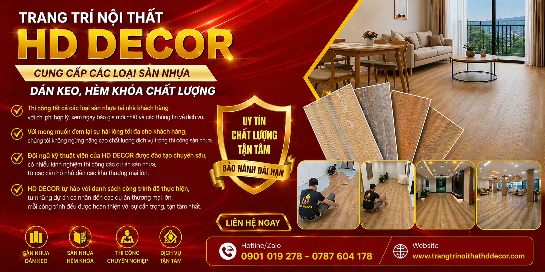 thi công tấm nhựa ốp tường và sàn nhựa