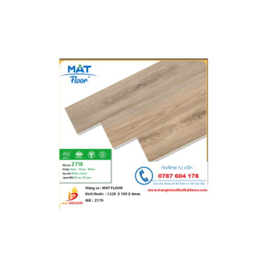 SÀN NHỰA HÈM KHÓA MAT FLOOR 4MM MÃ Z710 