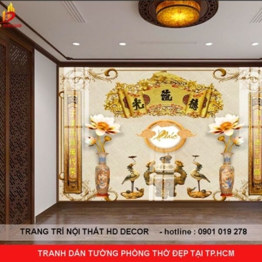 TRANH DÁN TƯỜNG PHÒNG THỜ - VẺ ĐẸP TÂM LINH SANG TRỌNG TÔN NGHIÊM 