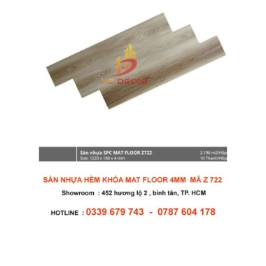 SÀN NHỰA HÈM KHÓA MAT FLOOR Z722 
