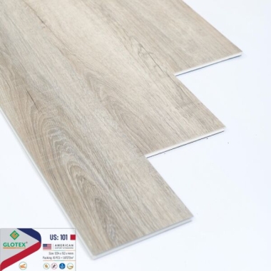 SÀN NHỰA HÈM KHÓA ĐẾ CAO SU VÂN GỖ MÀU US 101 