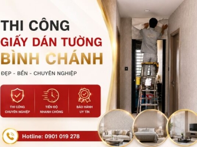 THI  CÔNG GIẤY DÁN TƯỜNG MẪU TRƠN GIÁ RẺ QUẬN BÌNH CHÁNH 