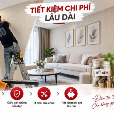 THI CÔNG GIẤY DÁN TƯỜNG CHO NHÀ Ở 