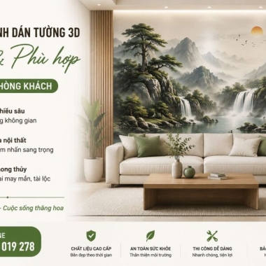 CÁCH CHỌN TRANH DÁN TƯỜNG 3D ĐẸP NHẤT CHO PHÒNG KHÁCH 