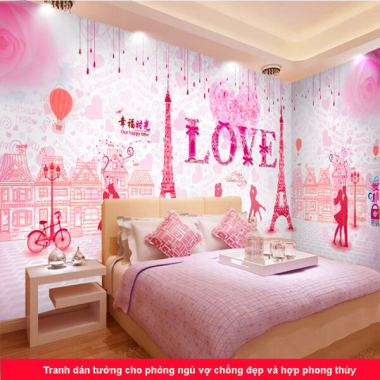 CÁCH LỰA CHỌN  TRANH DÁN TƯỜNG CHO PHÒNG NGỦ VỢ CHỐNG ĐẸP  VÀ  HỢP PHONG THỦY