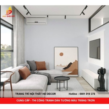 CUNG CẤP - THI CÔNG TRANH DÁN TƯỜNG MÀU TRẮNG TRƠN 