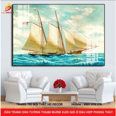 DÁN TRANH DÁN TƯỜNG THUẬN BUỒM XUÔI GIÓ Ở ĐÂU HỢP PHONG THỦY 