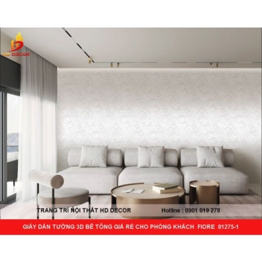 GIẤY DÁN TƯỜNG 3D GIẢ BÊ TÔNG CHỐNG CHÁY FIORE 81275-1 