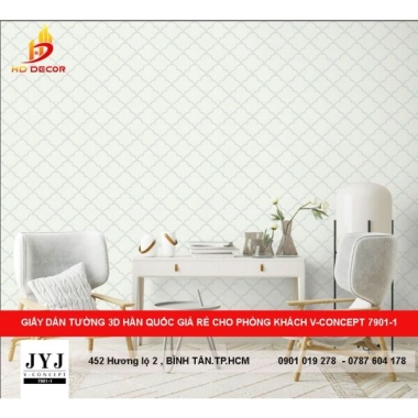GIẤY DÁN TƯỜNG 3D HÀN QUỐC GIÁ RẺ CHO PHÒNG KHÁCH V-CONCEPT 7901-1 