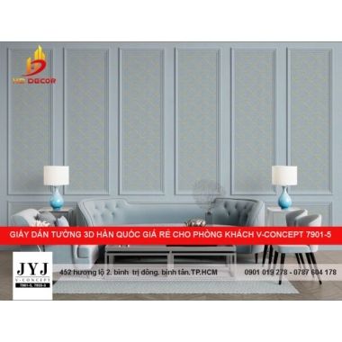 GIẤY DÁN TƯỜNG 3D HÀN QUỐC GIÁ RẺ CHO PHÒNG KHÁCH V-CONCEPT 7901-5