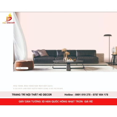 GIẤY DÁN TƯỜNG 3D HÀN QUỐC GIÁ RẺ  MÀU HỒNG NHẠT 