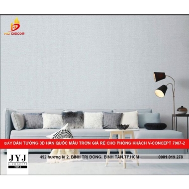 GIẤY DÁN TƯỜNG 3D HÀN QUỐC MẪU TRƠN GIÁ RẺ CHO PHÒNG KHÁCH V-CONCEPT 7907-2