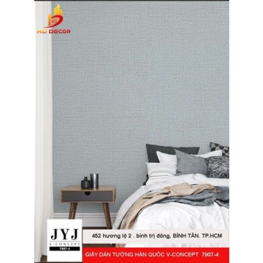 GIẤY DÁN TƯỜNG 3D HÀN QUỐC MẪU TRƠN GIÁ RẺ CHO PHÒNG KHÁCH V-CONCEPT 7907-4