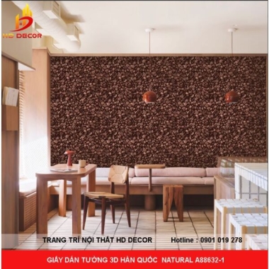 GIẤY DÁN TƯỜNG 3D HÀN QUỐC  NATURAL A88632-1