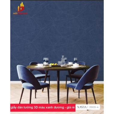 GIẤY DÁN TƯỜNG 3D XANH DƯƠNG  XAVIA 3909-4  - GIẤY DÁN TƯỜNG HÀN QUỐC GIÁ RẺ 