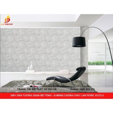 GIẤY DÁN TƯỜNG 3DGIẢ BÊ TÔNG - XI MĂNG CHỐNG CHÁY LAN FIORE  81275-2