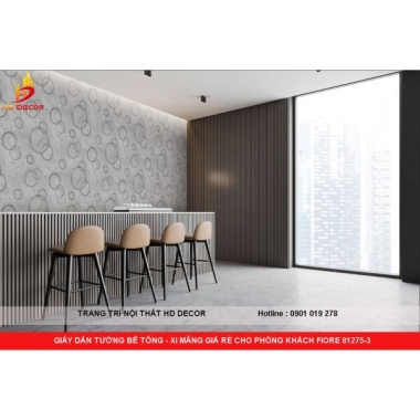 GIẤY DÁN TƯỜNG BÊ TÔNG - XI MĂNG GIÁ RẺ CHO PHÒNG KHÁCH FIORE 81275-3