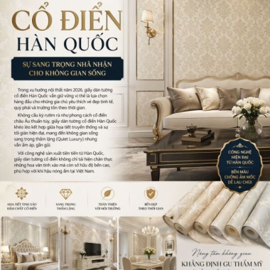 GIẤY DÁN TƯỜNG CỔ ĐIỂN HÀN QUỐC 