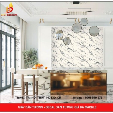 GIẤY DÁN TƯỜNG - DECAL DÁN TƯỜNG GIẢ ĐÁ MARBLE 