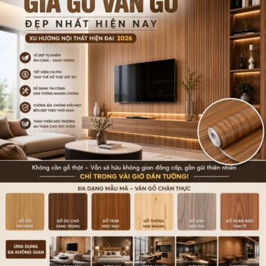 GIẤY DÁN TƯỜNG - DECAL DÁN TƯỜNG GIẢ GỖ VÂN GỖ ĐẸP NHẤT HIỆN NAY 