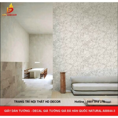 GIẤY DÁN TƯỜNG - DECAL GIÁ TƯỜNG GIẢ ĐÁ HÀN QUỐC NATURAL A88644-3