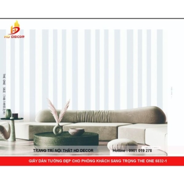 GIẤY DÁN TƯỜNG ĐẸP CHO PHÒNG KHÁCH SANG TRỌNG THE ONE 6832-1 