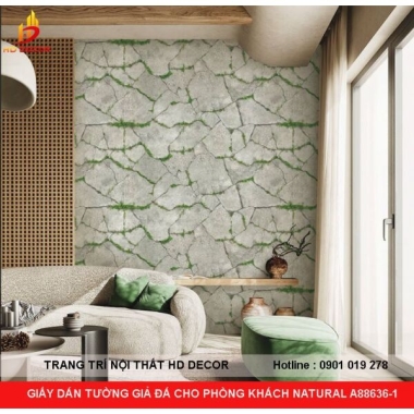 GIẤY DÁN TƯỜNG GIẢ ĐÁ CHO PHÒNG KHÁCH NATURAL A88636-1
