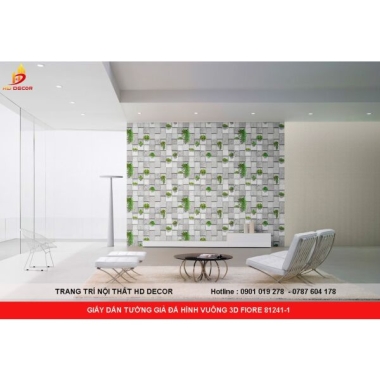 GIẤY DÁN TƯỜNG GIẢ ĐÁ HÌNH VUÔNG 3D FIORE 81241-1 